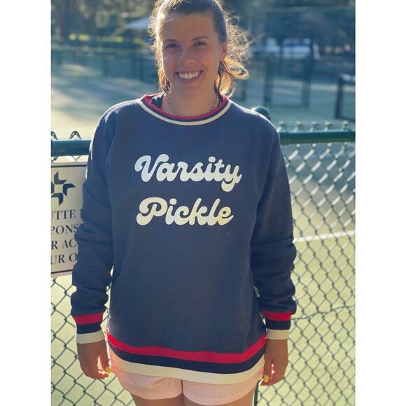 The Oversized Vintage Varsity Pickleball Sweatshirt (Unisex), in Navy, size M - Picture 4 of 12